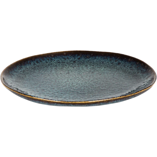 [ Set of 6 ] Plate Palmer Eccentric 8.7 inch Blue Stoneware
