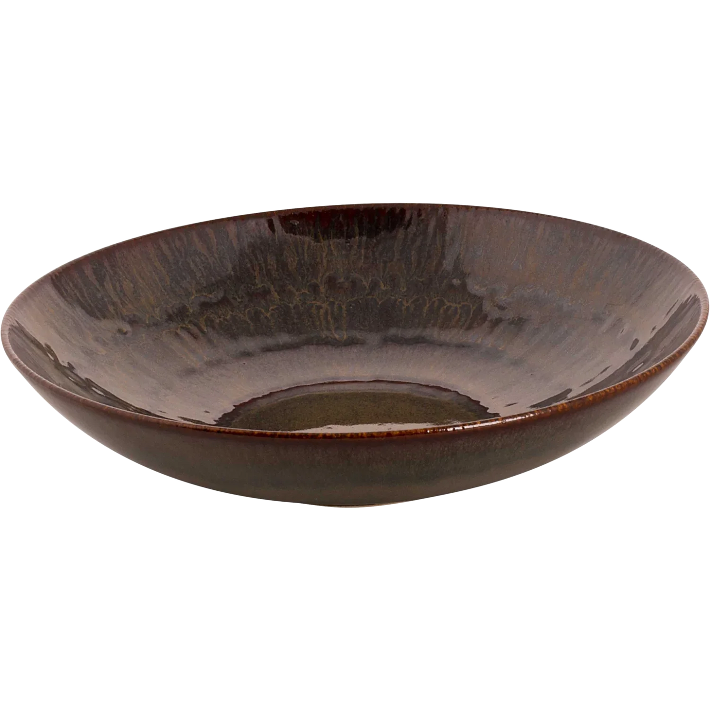 [ Set of 6 ] Plate coupe deep Palmer Victory 8.7 inch Brown Stoneware