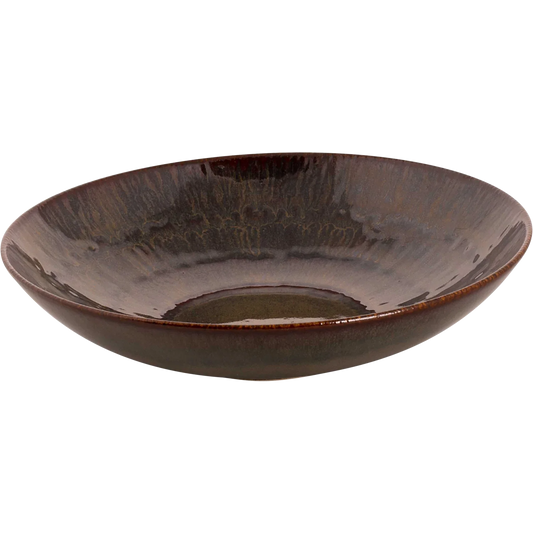 [ Set of 6 ] Plate coupe deep Palmer Victory 8.7 inch Brown Stoneware