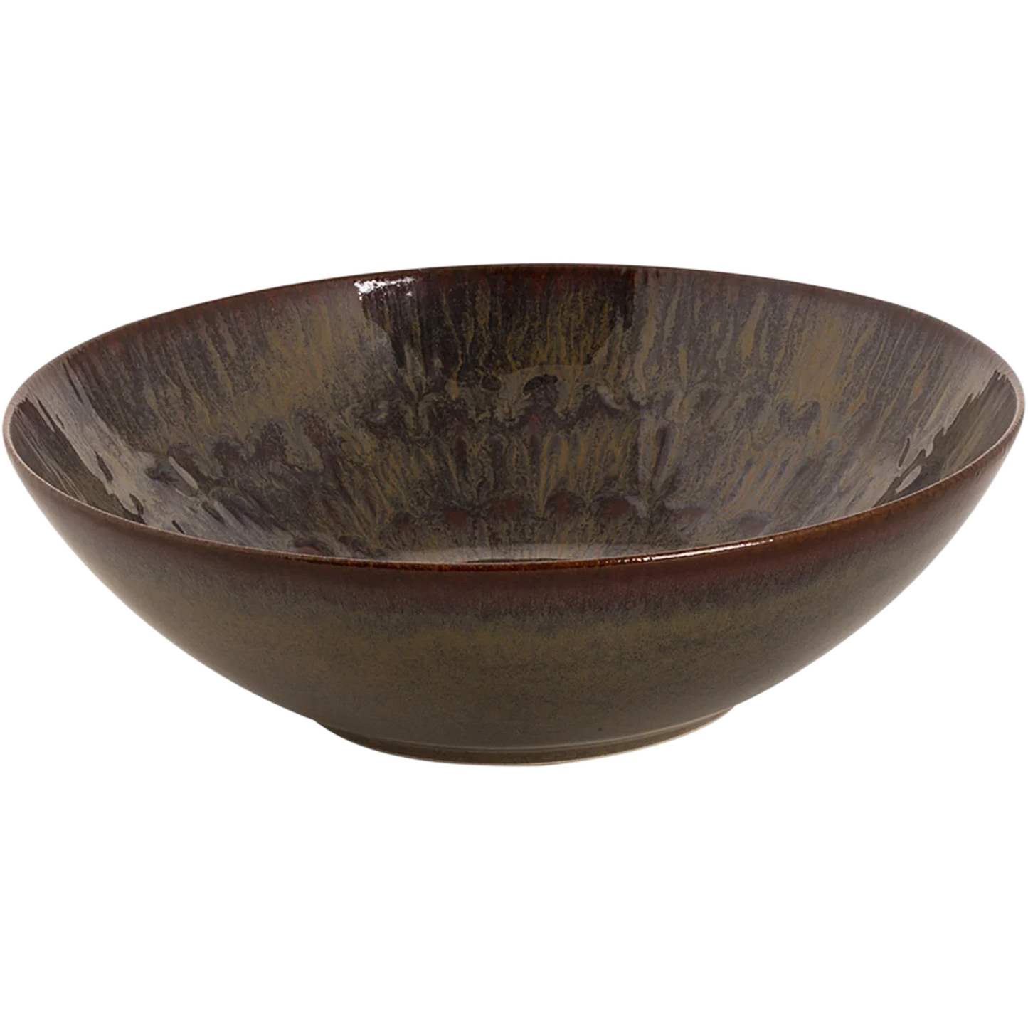 [ Set of 4 ] Plate coupe Palmer Victory 9.5 inch Brown Stoneware