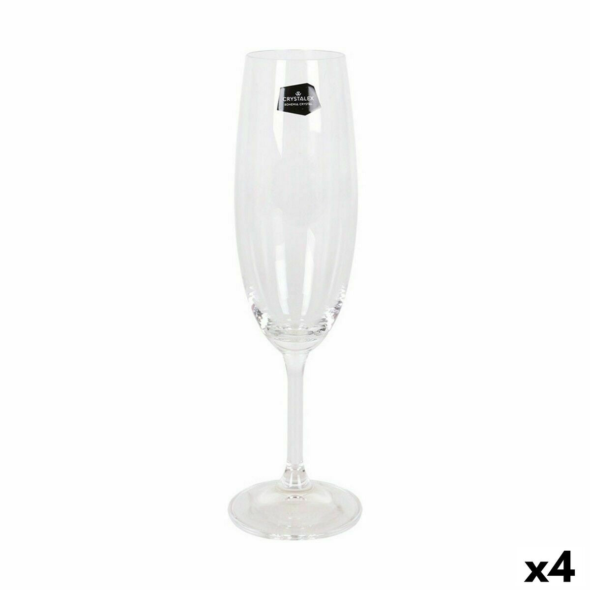 Champagne glass Crystalex Lara Crystal 220 ml Champagne 6 Pieces (6 Units) (4 Units)