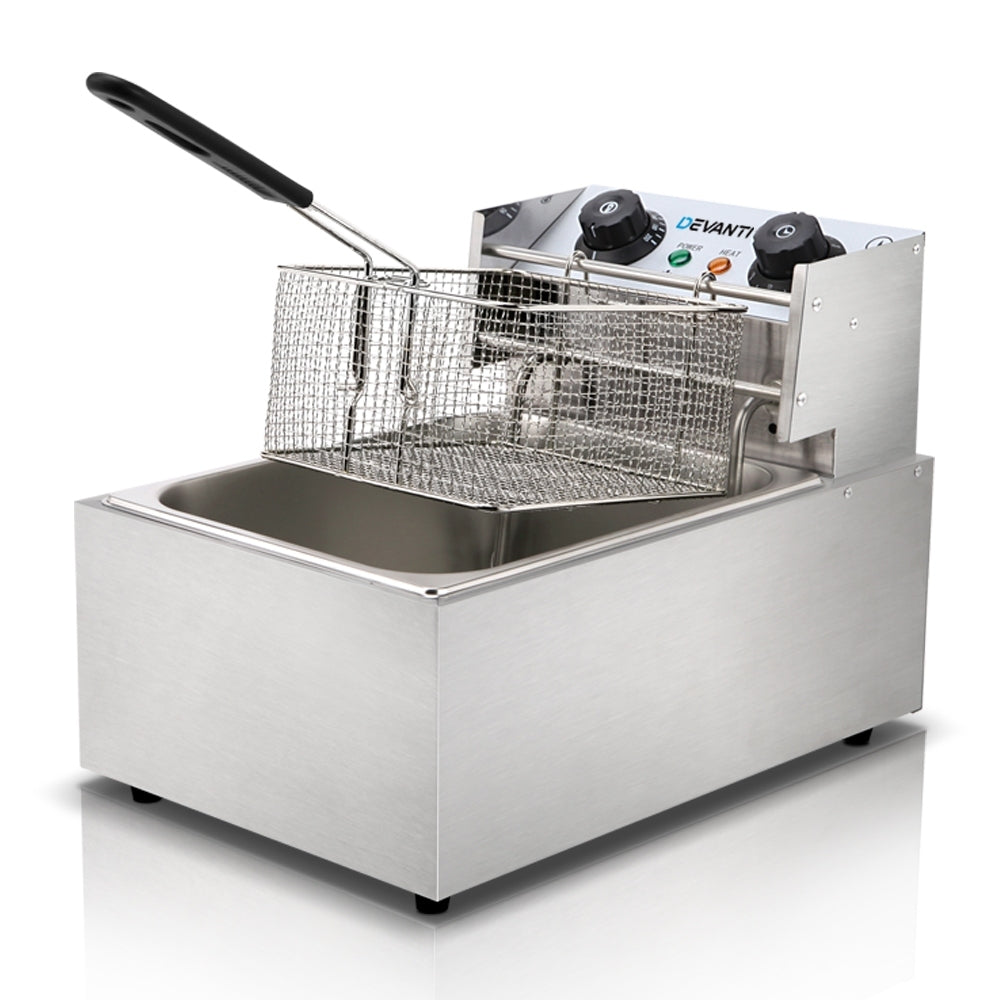 NNEDSZ Electric Single Deep Fryer - Silver