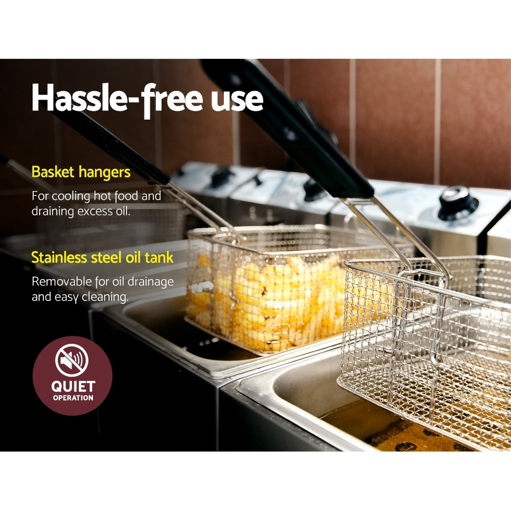 NNEDSZ Electric Single Deep Fryer - Silver