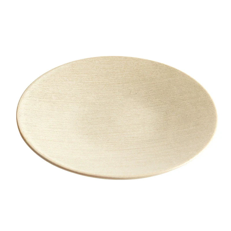 Creative Ceramic Dinner Plate – Modern Western-Style Large Flat Dish for Hotels & Restaurants