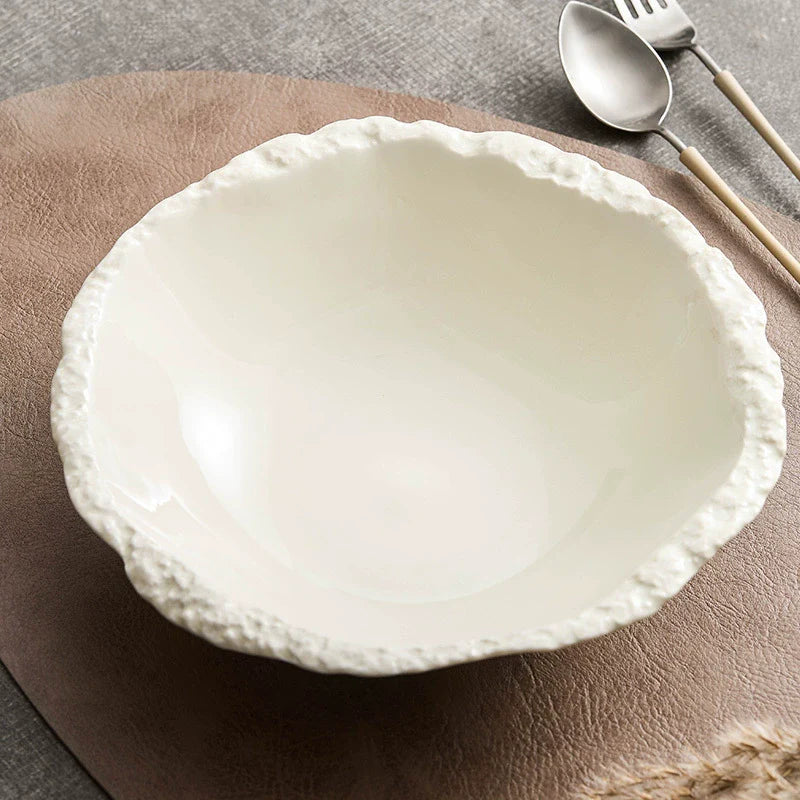 StoneEdge Porcelain Bowl — Textured Craftsmanship with Natural Elegance