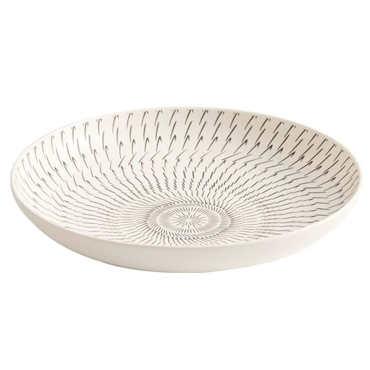 Luxury Japanese-Style Ceramic Dinner Plate – Modern Black Line Pattern (9" / 11")