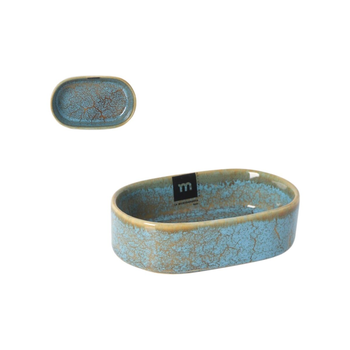 Serving Platter La Mediterránea Scratch blue 13 x 8 x 4 cm (24 Units)