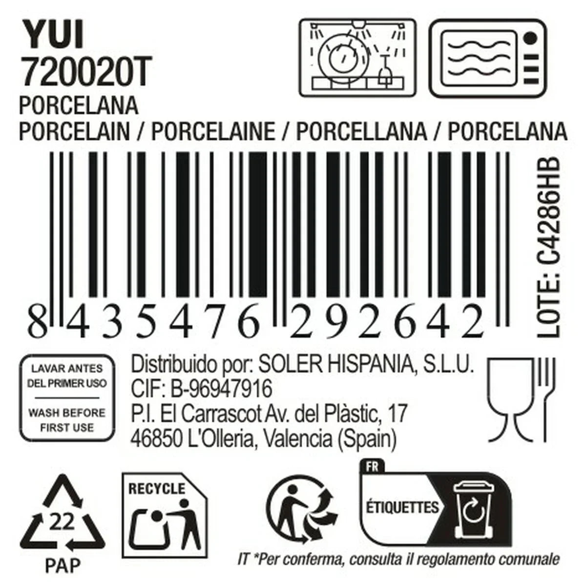 Serving Platter La Mediterránea Yui Circular (18 Units)