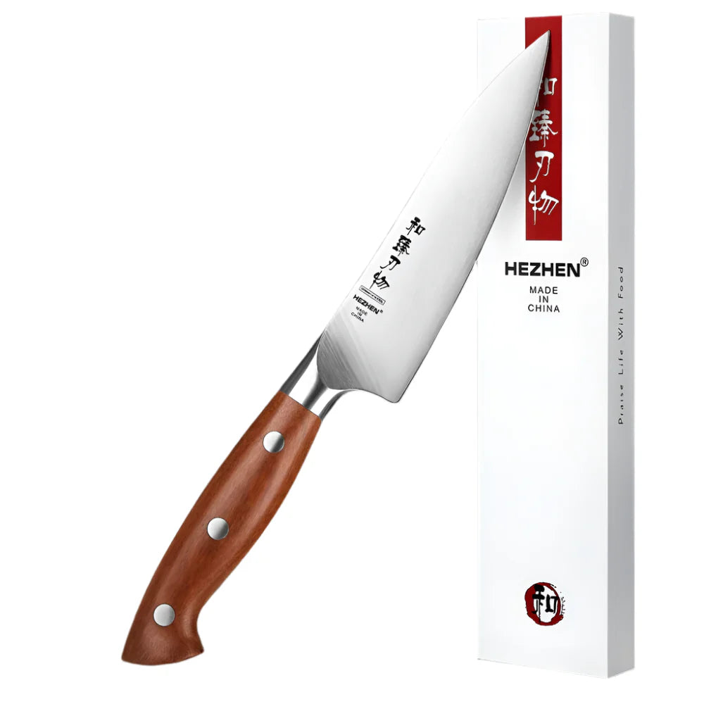 NNEOBA 5.3-Inch Steel Utility Knife – Precision Kitchen Knife Brown