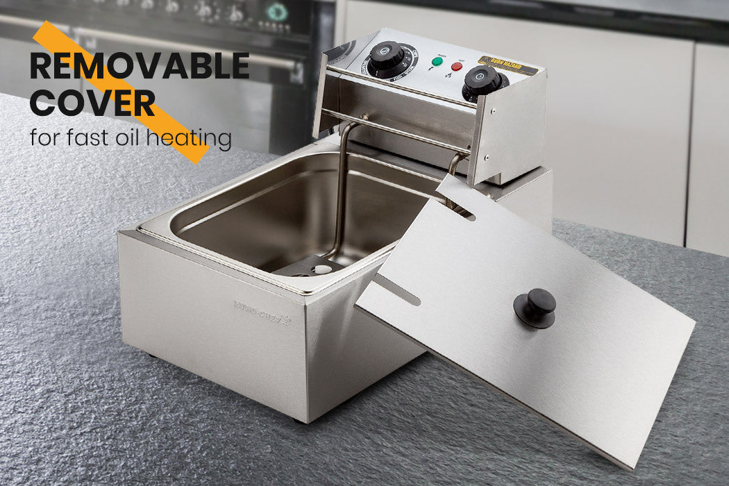 NNEDSZ EuroChef Commercial Electric Deep Fryer Frying Basket Chip Cooker Fry Scoop