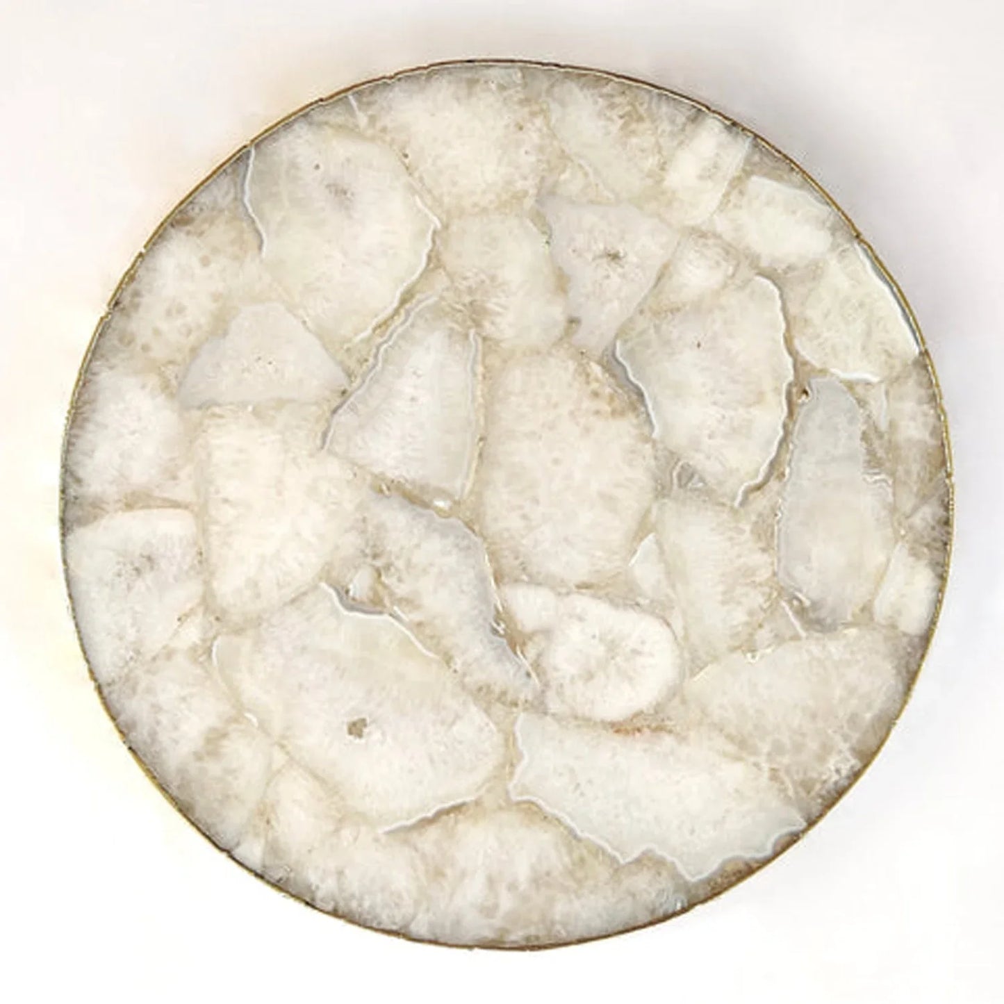 White Crystal Agate Cheese Platter/Tray | Circular |