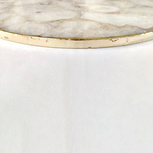 White Crystal Agate Cheese Platter/Tray | Circular |